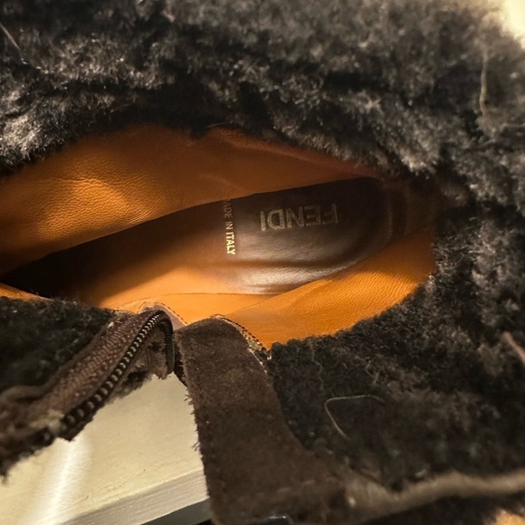 Fendi Zucca FF Logo Suede Combat Boots Size 5.5 (Euro 36.5) - Picture 9 of 12